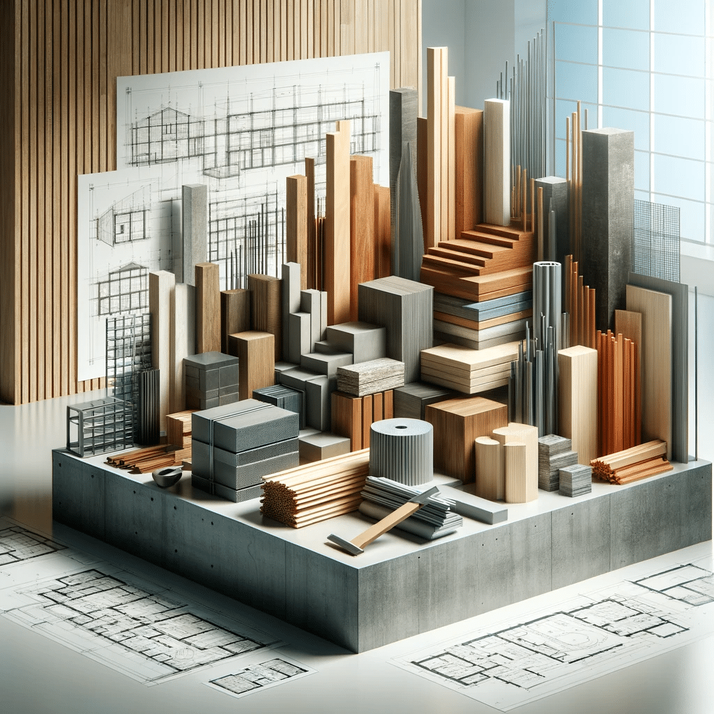 Materiales de construcción en estudio de diseño | Acrilfrasa