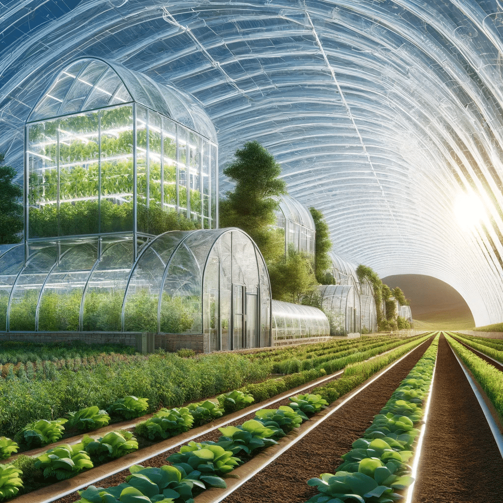 Techos y túneles de policarbonatos en agricultura. Placas alimentos polipropileno láminas propiedades aislamiento térmico ventajas facilidad cristal | Acrilfrasa