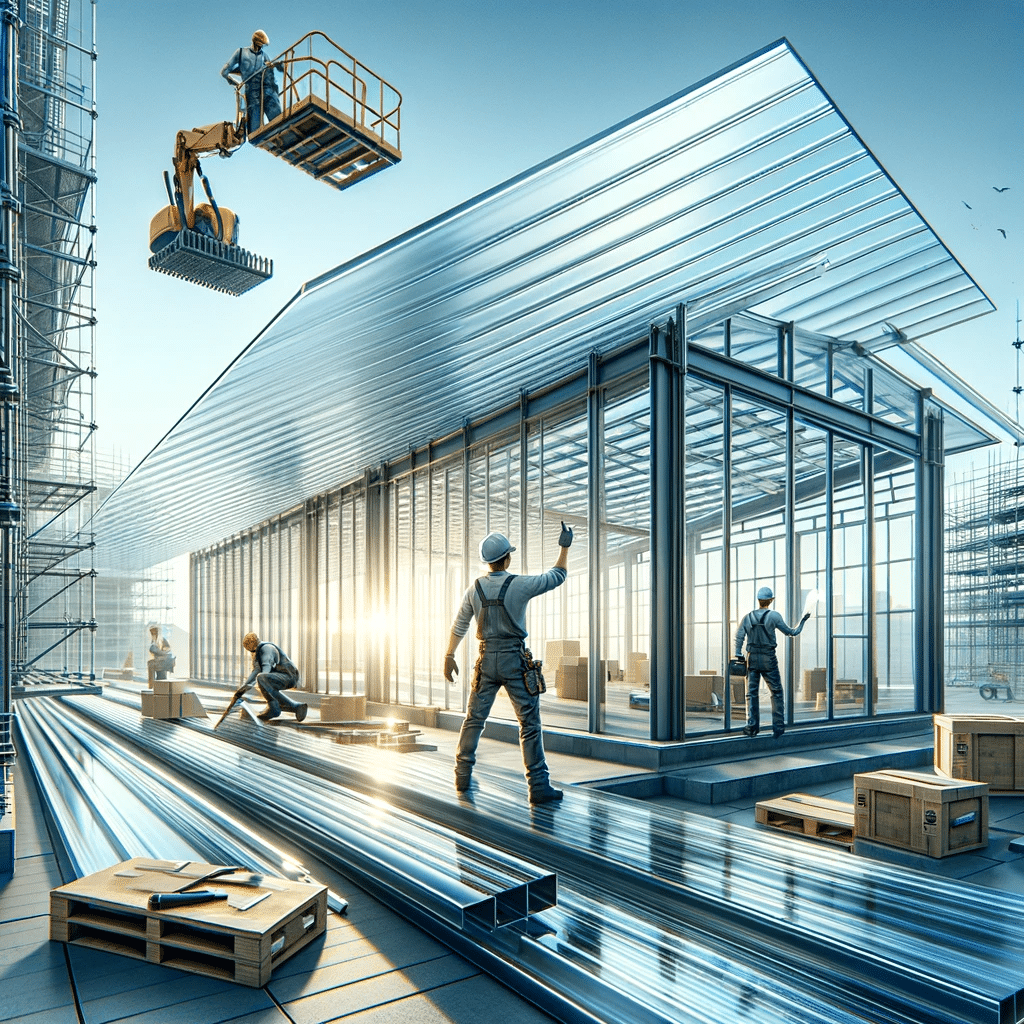 Sitio de construcción con policarbonatos. Policarbonato de alta resistencia para construcciones industriales | Acrilfrasa