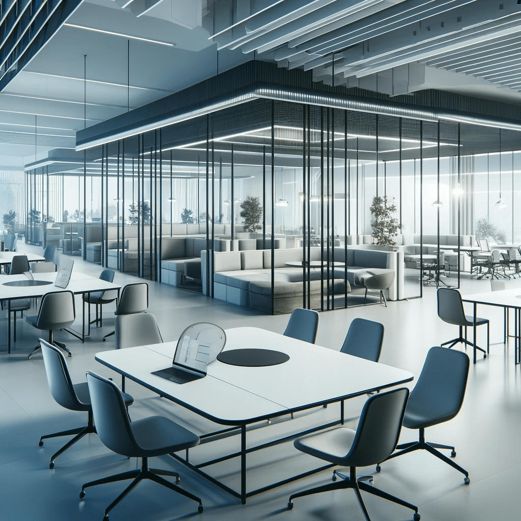 Coworking con mobiliario modular y versátil. Espacios oficinas empresas calidad de vida espacios de trabajo trabajo cambios arquitectura empleados diseño tendencias áreas zonas sectores diseños modelos aumento slas mobiliario | Acrilfrasa