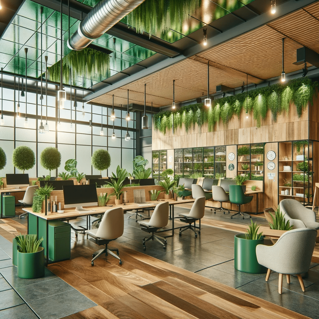 Espacio de coworking sostenible y moderno. Espacios oficinas empresas espacios de trabajo empleados diseño áreas salas elementos dinámicas vez procesos | Acrilfrasa