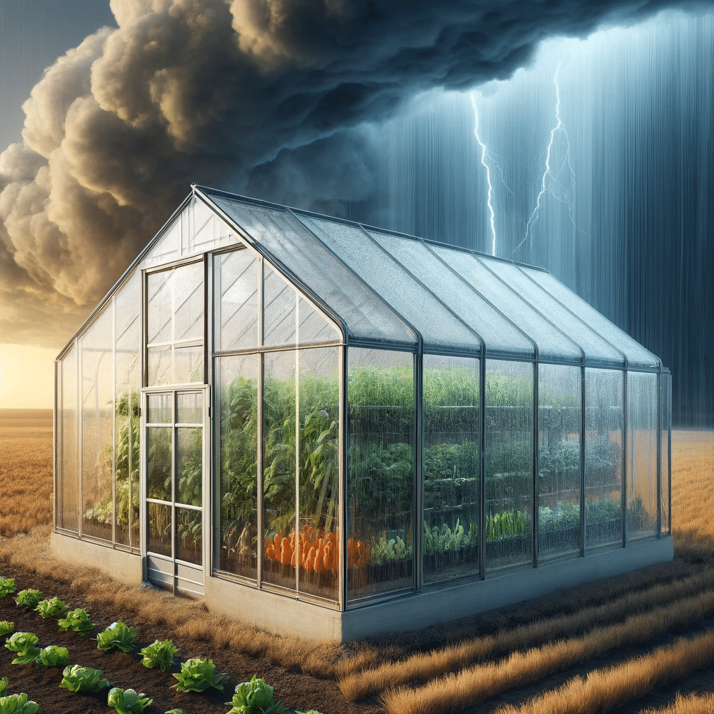 Invernadero de policarbonatos en clima extremo. Placas alimentos polipropileno láminas propiedades transmisión aislamiento térmico ventajas facilidad cristal vidrio plástico protección | Acrilfrasa