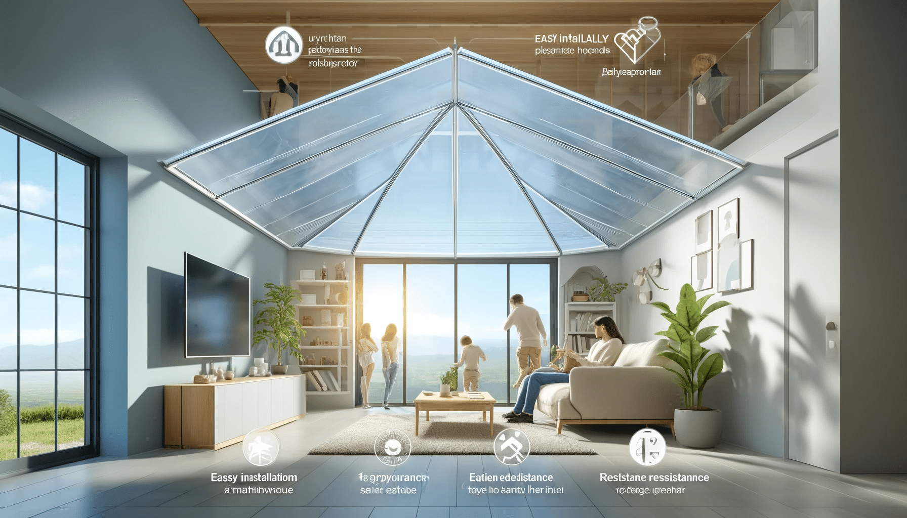 Beneficios de los techos: luz natural y eficiencia energética. Junta de perfil con planchas y cintas | Acrilfrasa
