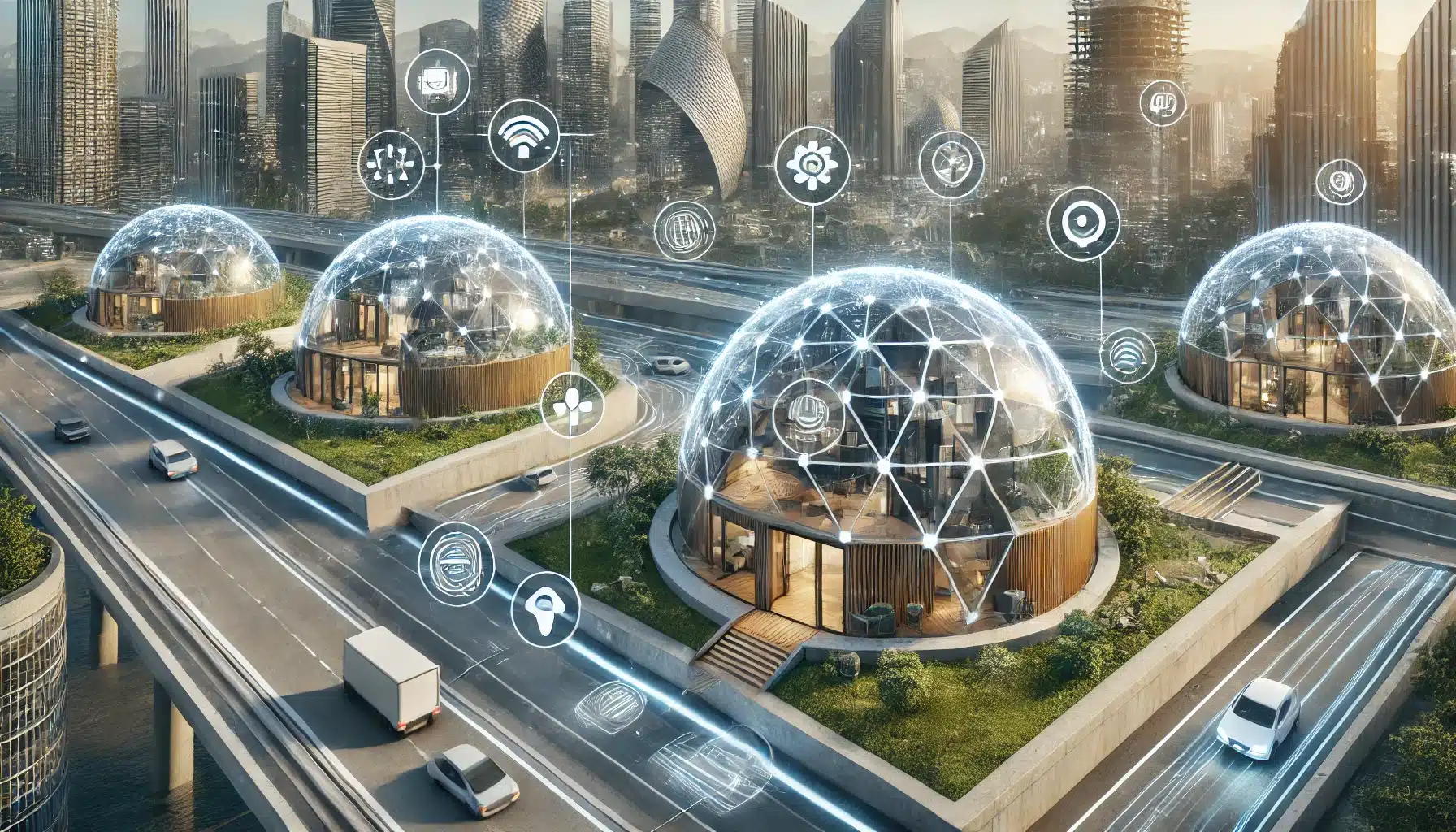 Futuros domos inteligentes con sistemas de domótica y materiales sostenibles. | Acrilfrasa