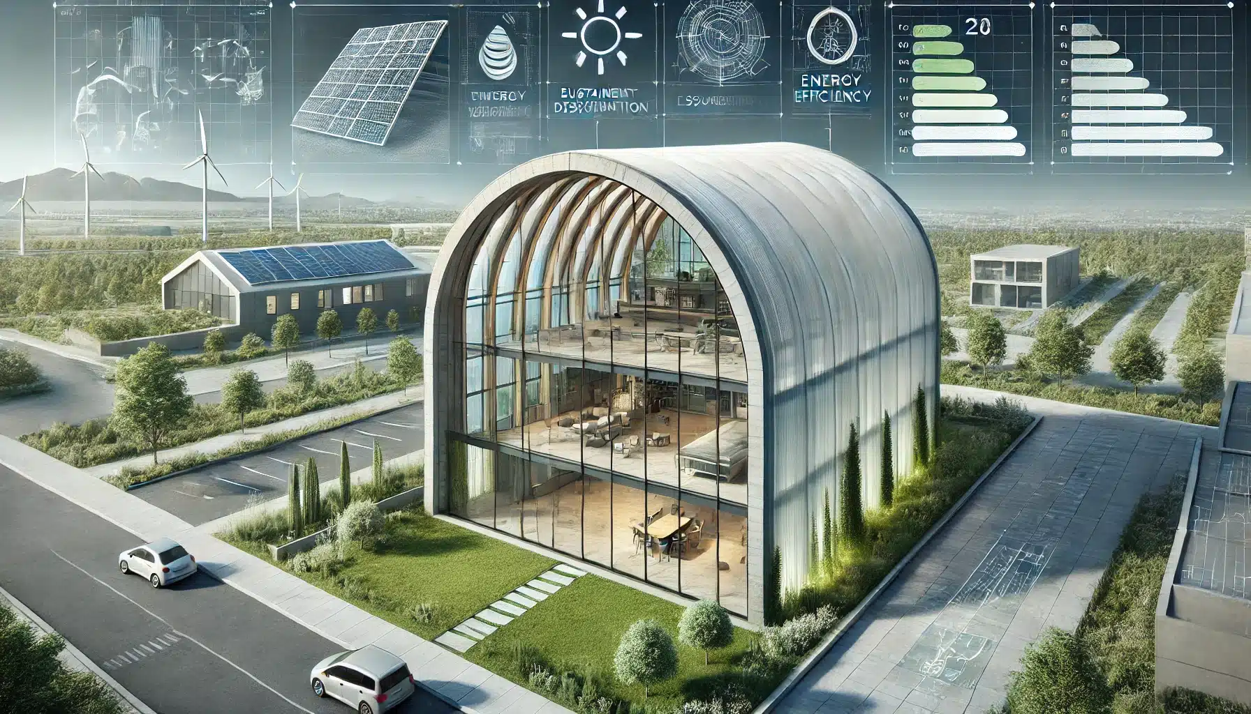 Eficiencia energética y sostenibilidad de edificios abovedados con espacio verdes | Acrilfrasa