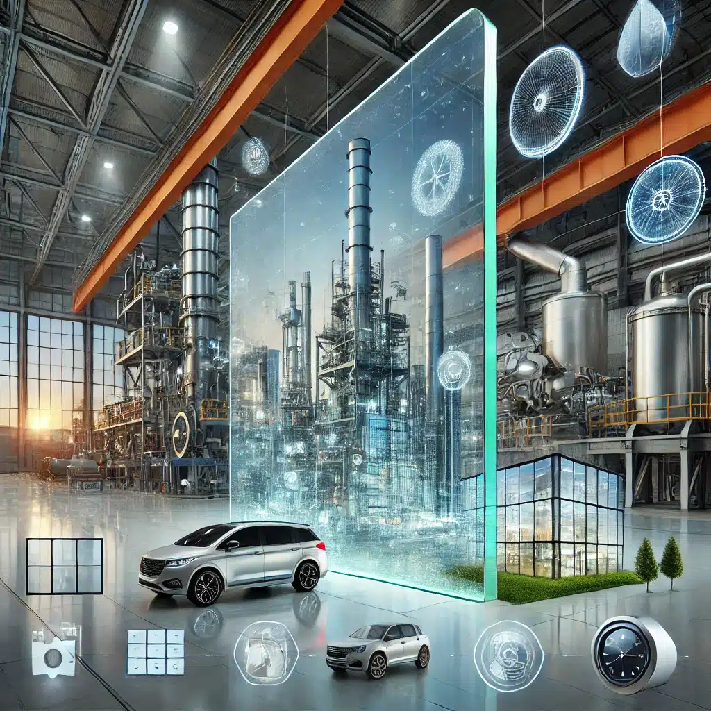 Vidrios templado avanzado en un entorno industrial moderno, mostrando su versatilidad | Acrilfrasa.