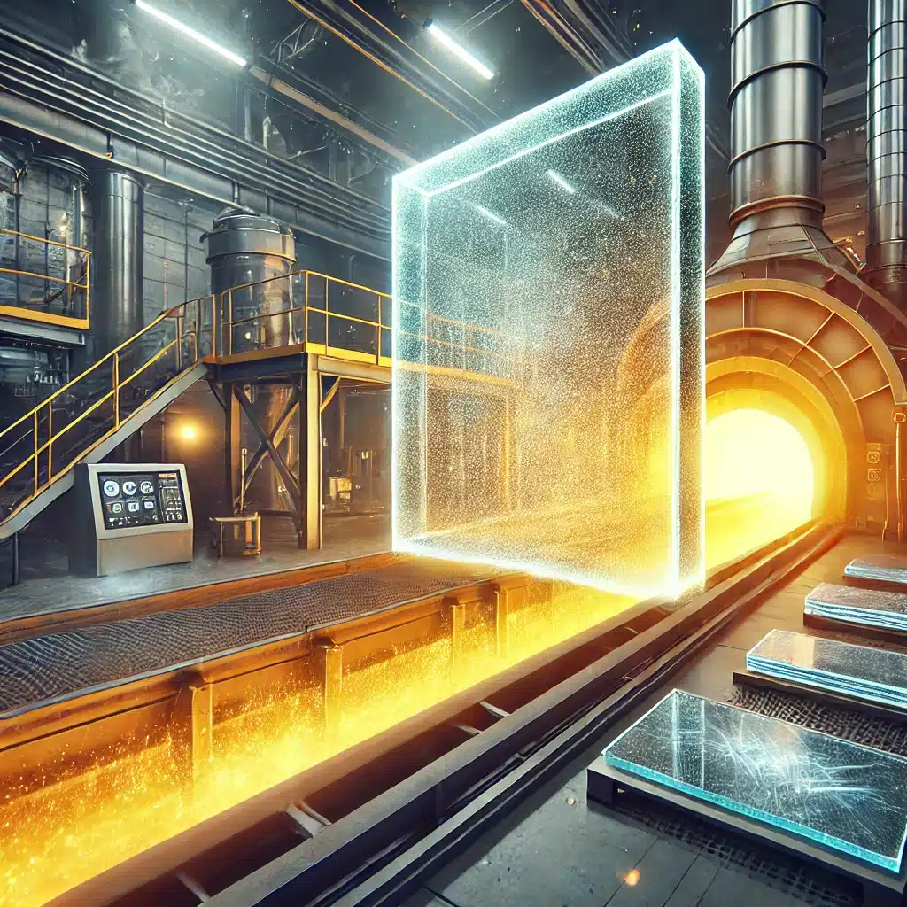 Proceso de producción de vidrios templados: corte, calentamiento y enfriamiento rápido. El proceso de fabricación del cristal templado tecnología y precisión | Acrilfrasa.