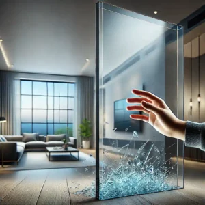 Mano instalando un panel de vidrios templado en una ventana de hogar moderno para mayor seguridad. | Acrilfrasa