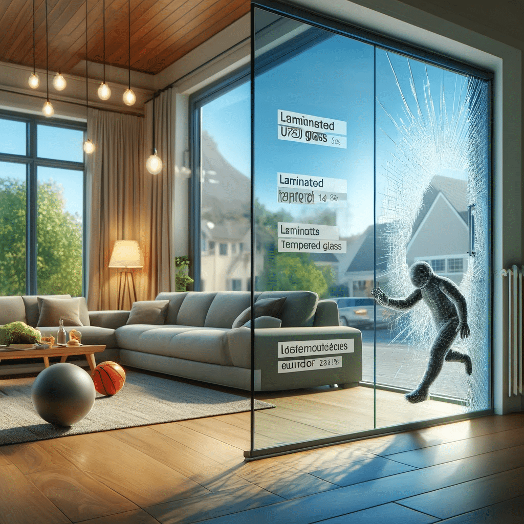 Sala con ventanas de vidrio de seguridad. Capas de lámina con impacto de la eficiencia energética. | Acrilfrasa