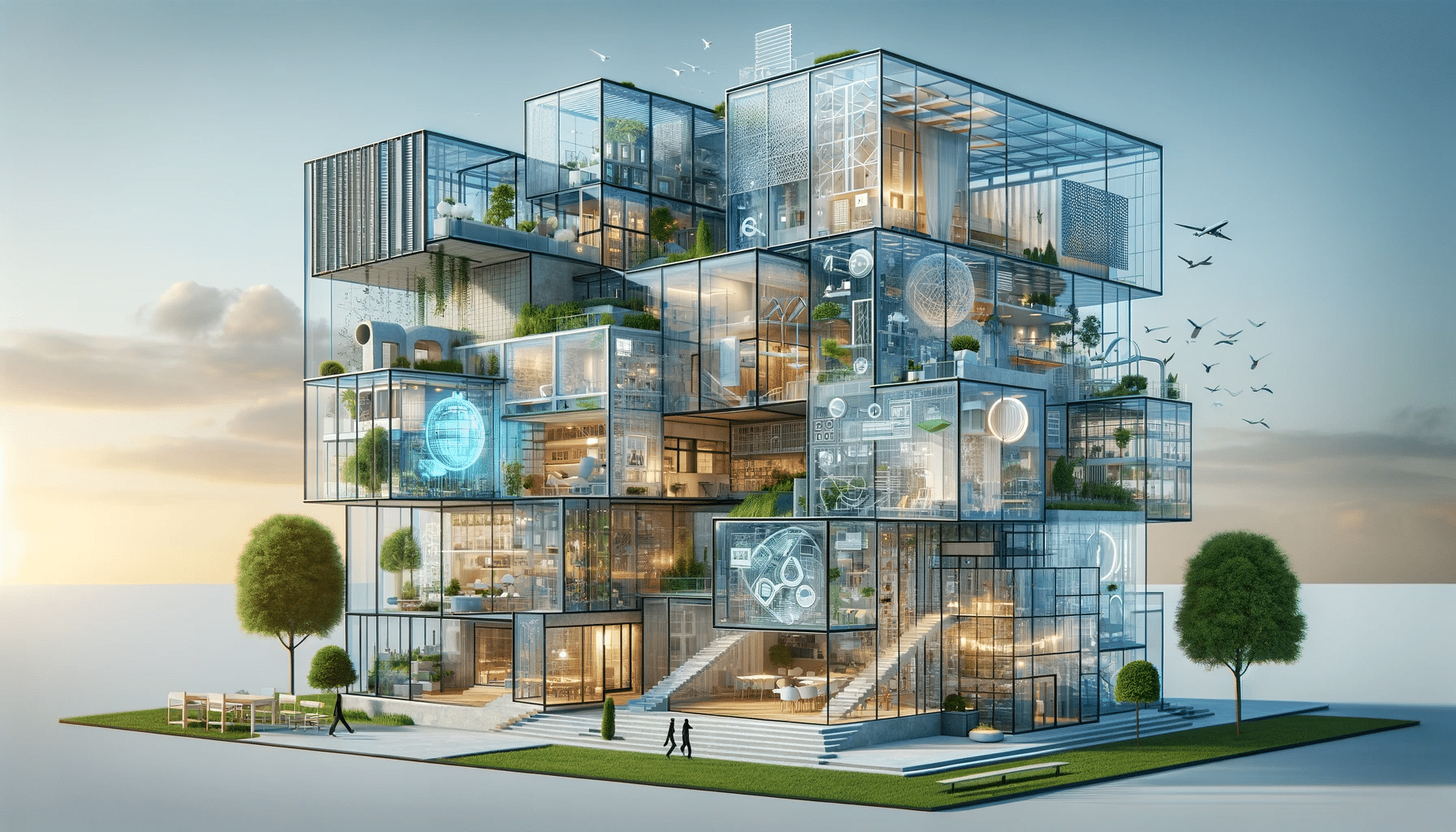 Edificio moderno que muestra el impacto del policarbonatos en el diseño arquitectónico. Construcción luz iluminación natural | Acrilfrasa