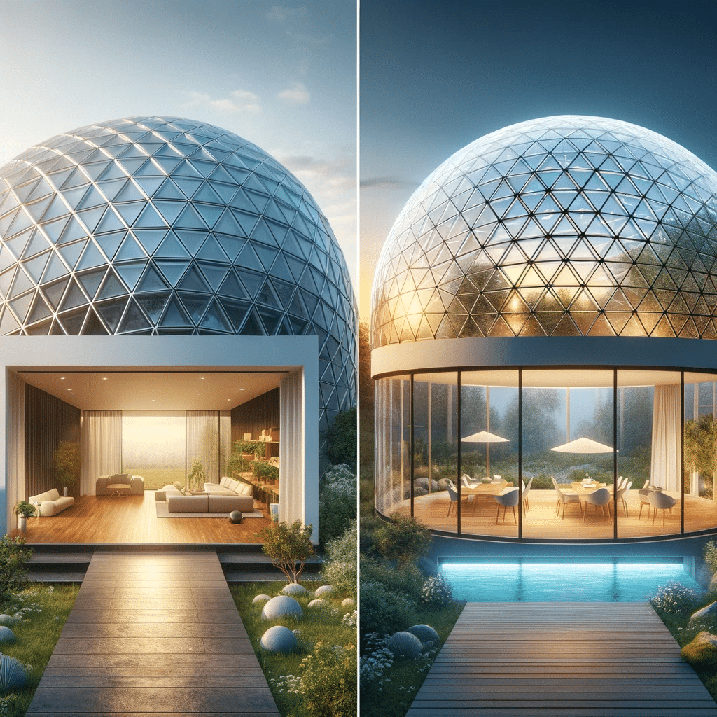 Domos geodésico y de cristal en casas | Acrilfrasa