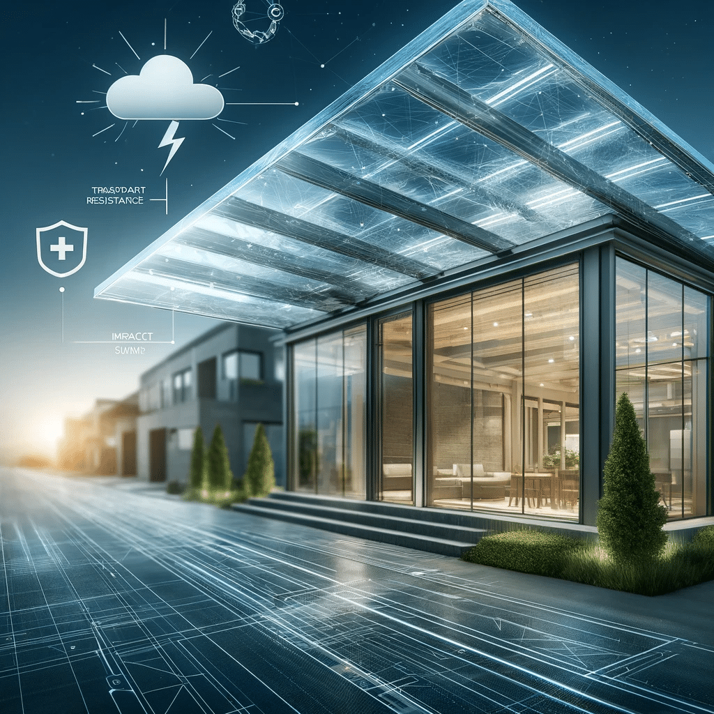 Edificio con techo de policarbonato demostrando beneficios. Muros liviano de planchas en revestimiento con calidad. | Acrilfrasa.