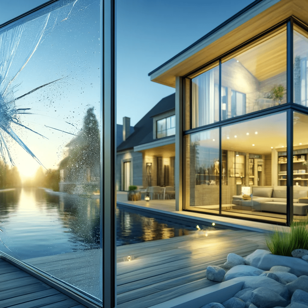 Hogar moderno con vidrio templado laminado | Acrilfrasa