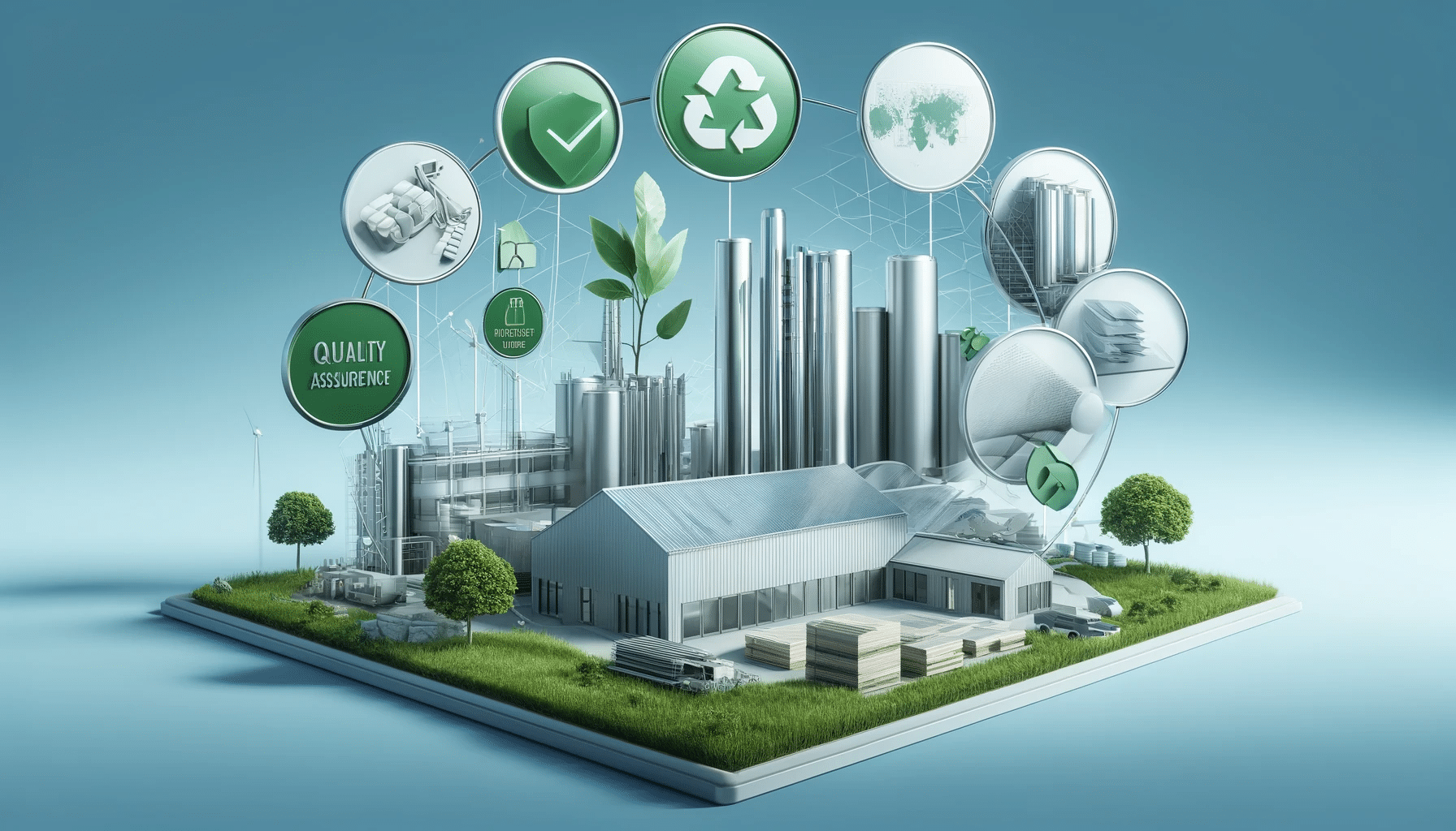 Elementos de distribución y uso de policarbonato con un edificio moderno | Acrilfrasa.