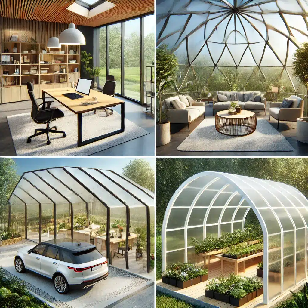 Ideas de diseño con domos en oficina, terraza, invernadero y cochera. Conservación de Danpalon en tecnología de paneles | Acrilfrasa.