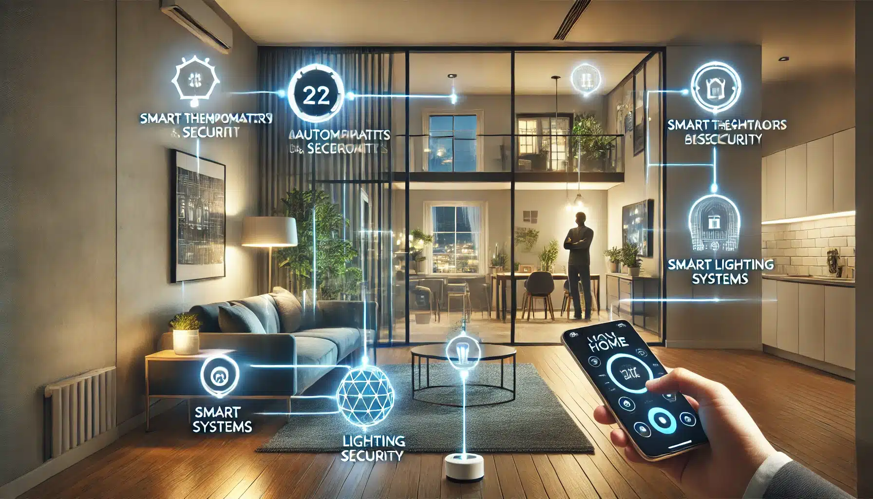 Hogar moderno con sistemas automatizados de iluminación, seguridad y climatización | Acrilfrasa