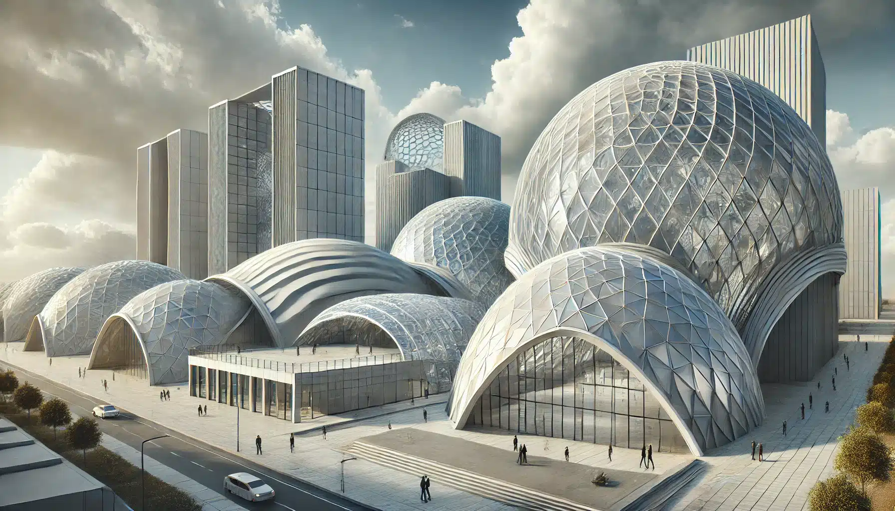 Domo innovador con formas geométricas futuristas y estructuras curvas eficientes. Vivienda en triángulos a medida | Acrilfrasa