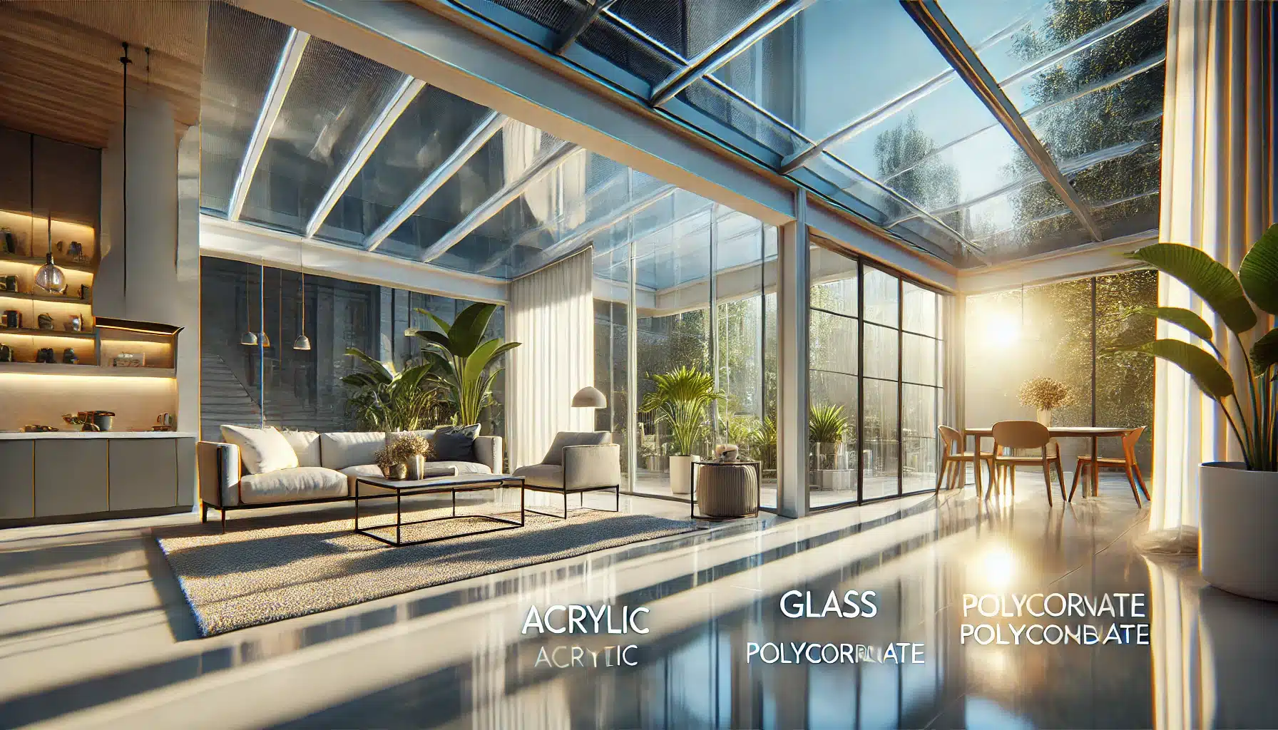 Versatilidad y elegancia de láminas transparentes en un espacio moderno y luminoso | Acrilfrasa