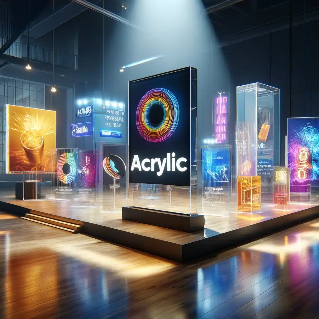 Displays publicitarios en exteriores e interiores, destacando creatividad y durabilidad. | Acrilfrasa
