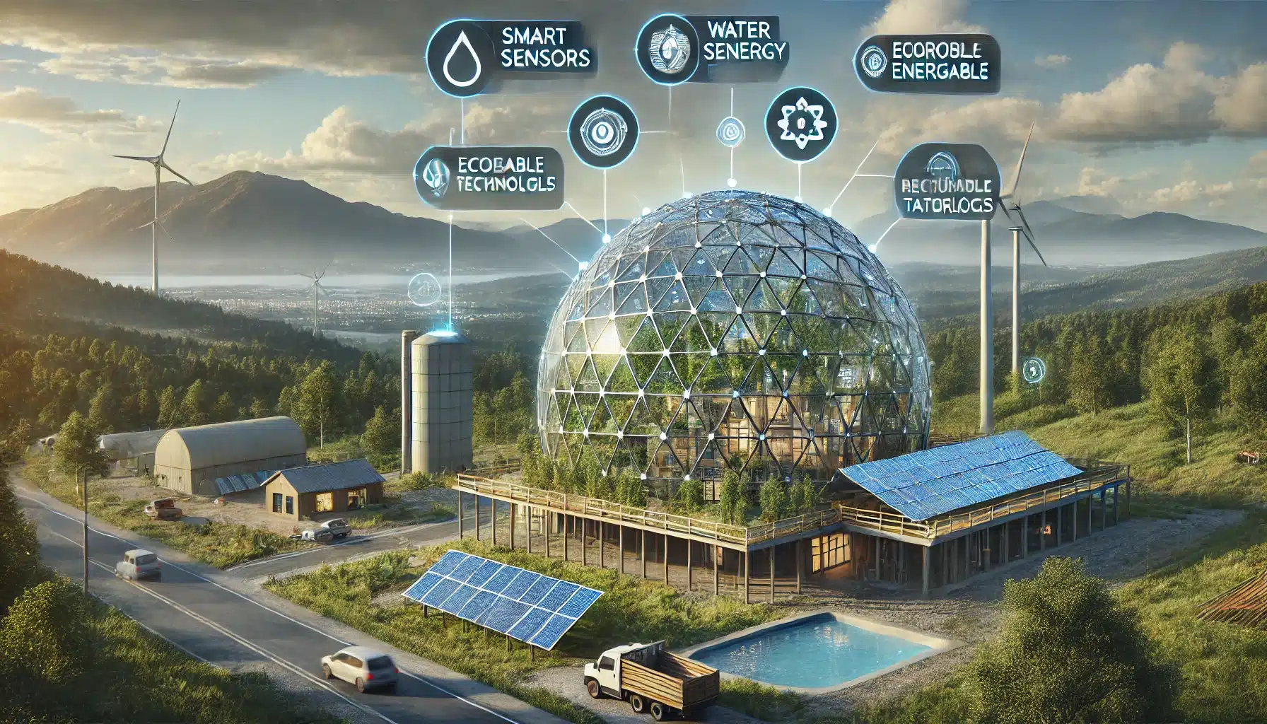 Construcciones de domo sostenible con sensores inteligentes y materiales ecológicos | Acrilfrasa