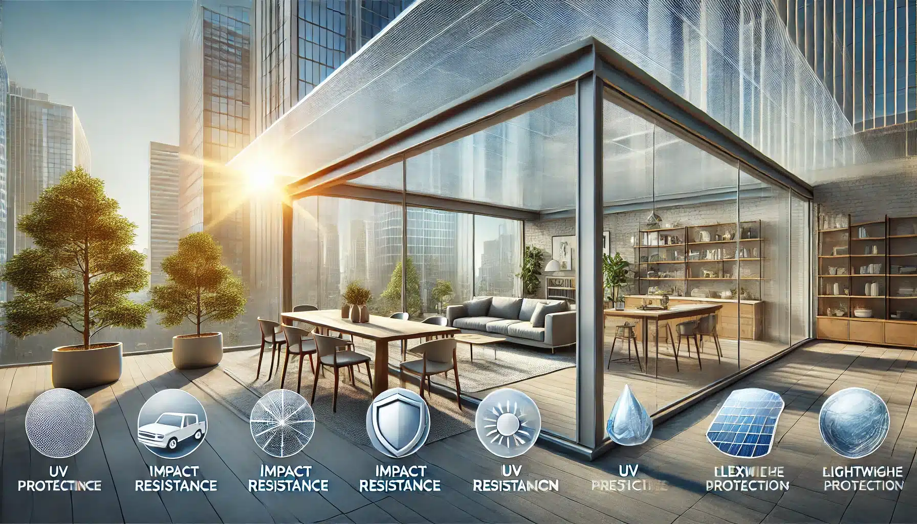 Ventajas del policarbonato en ventanas y techos, resistencia y protección UV. Transmisión de luz en invernadero con cristal | Acrilfrasa
