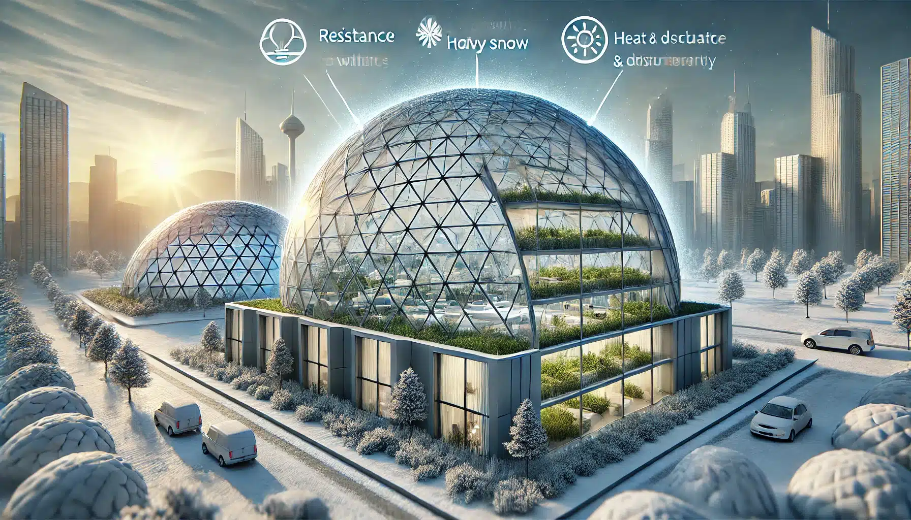 Domos geodésicos que muestran resistencia y eficiencia energética. Eventos de innovación en el mundo | Acrilfrasa