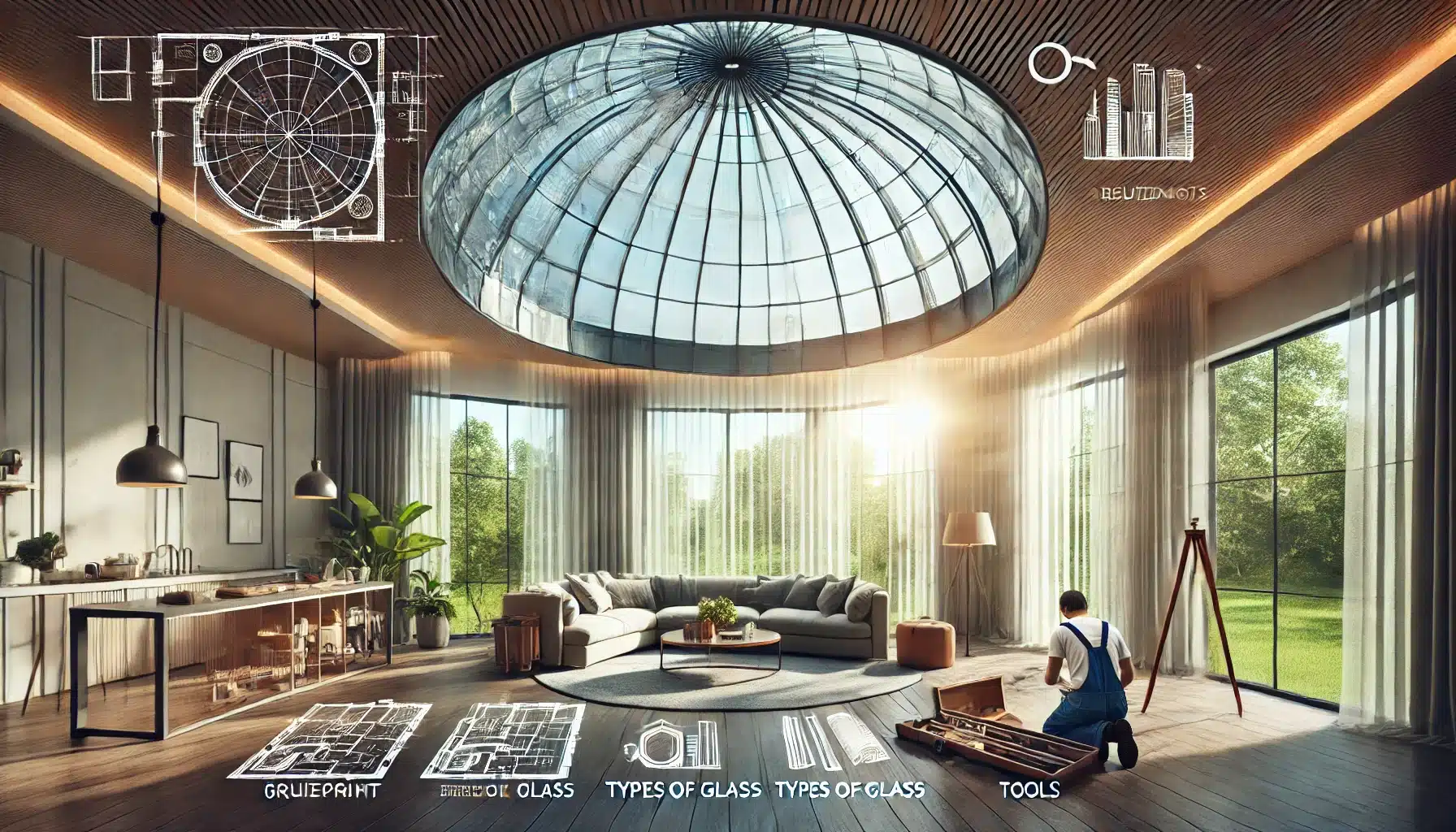 Espacio transformado con domo de cristal, luz natural y un instalador profesional. | Acrilfrasa