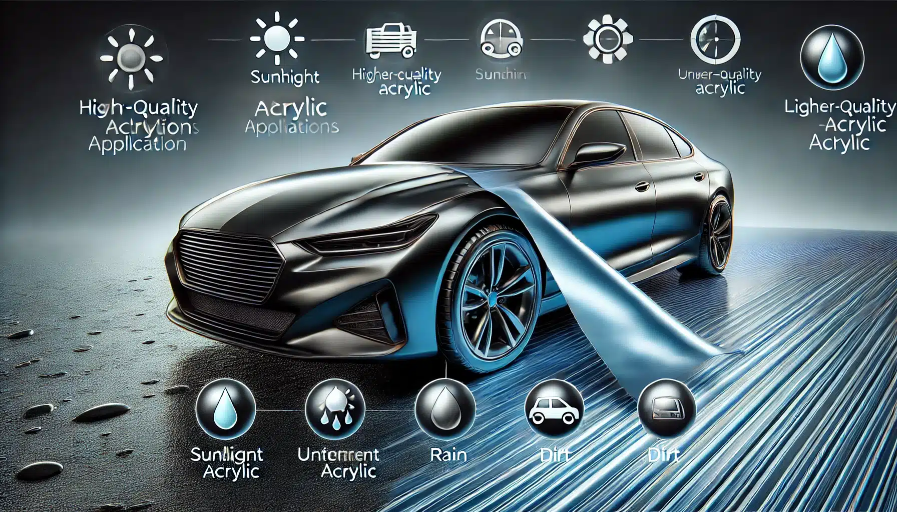 Comparación entre acabados de acrílico de alta y baja calidad en coche | Acrilfrasa