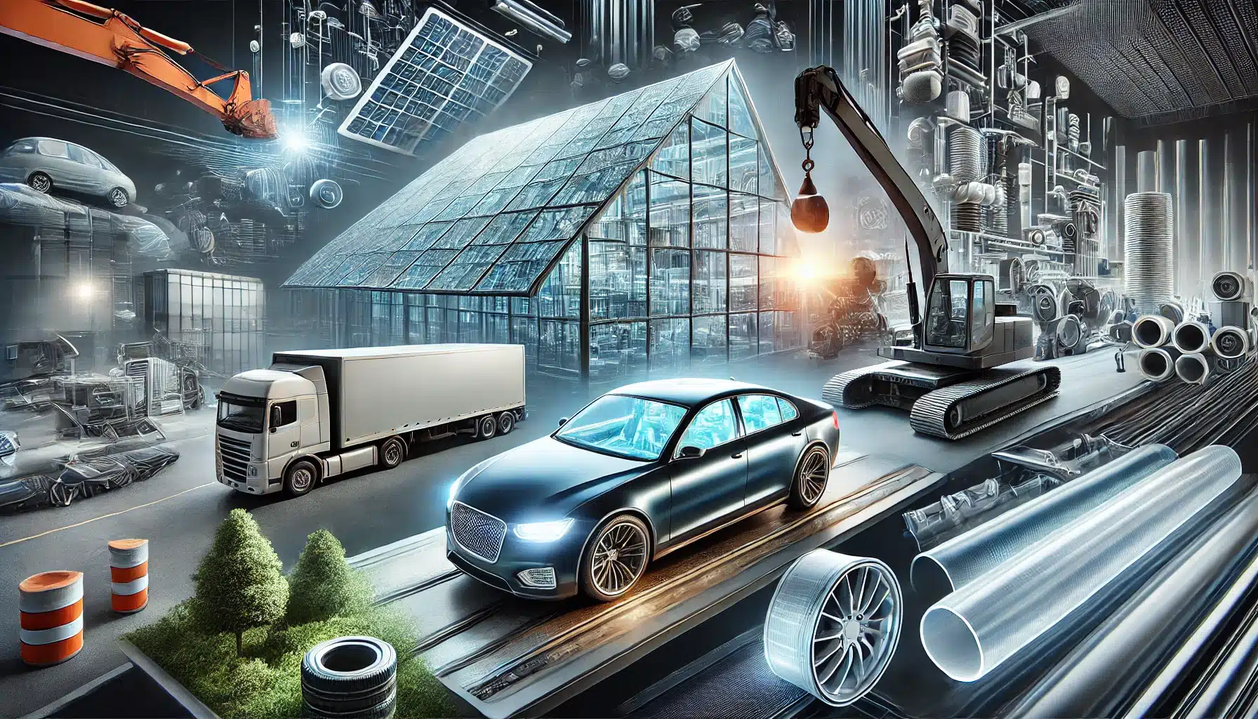 Aplicaciones de policarbonato en construcción y automotriz, destacando su versatilidad. Paneles de policarbonato con proyectos de luz. | Acrilfrasa
