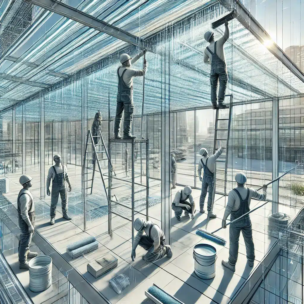 Instalación y mantenimiento de techo de policarbonatos en edificio comercial moderno | Acrilfrasa.