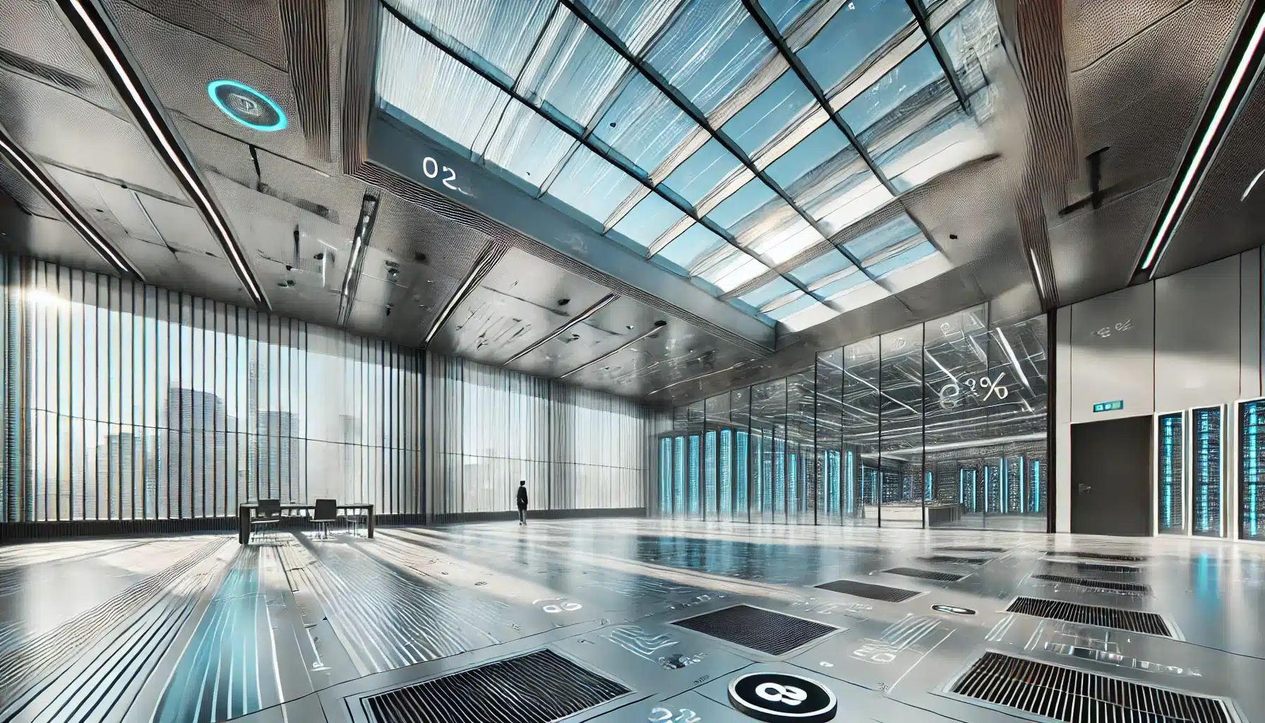 Sala futurista con lucernario y sistemas de control climático | Acrilfrasa