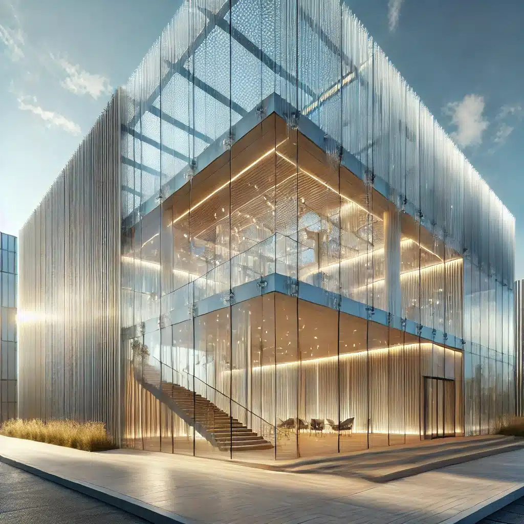 Edificio moderno con paneles de policarbonato reciclado | Acrilfrasa