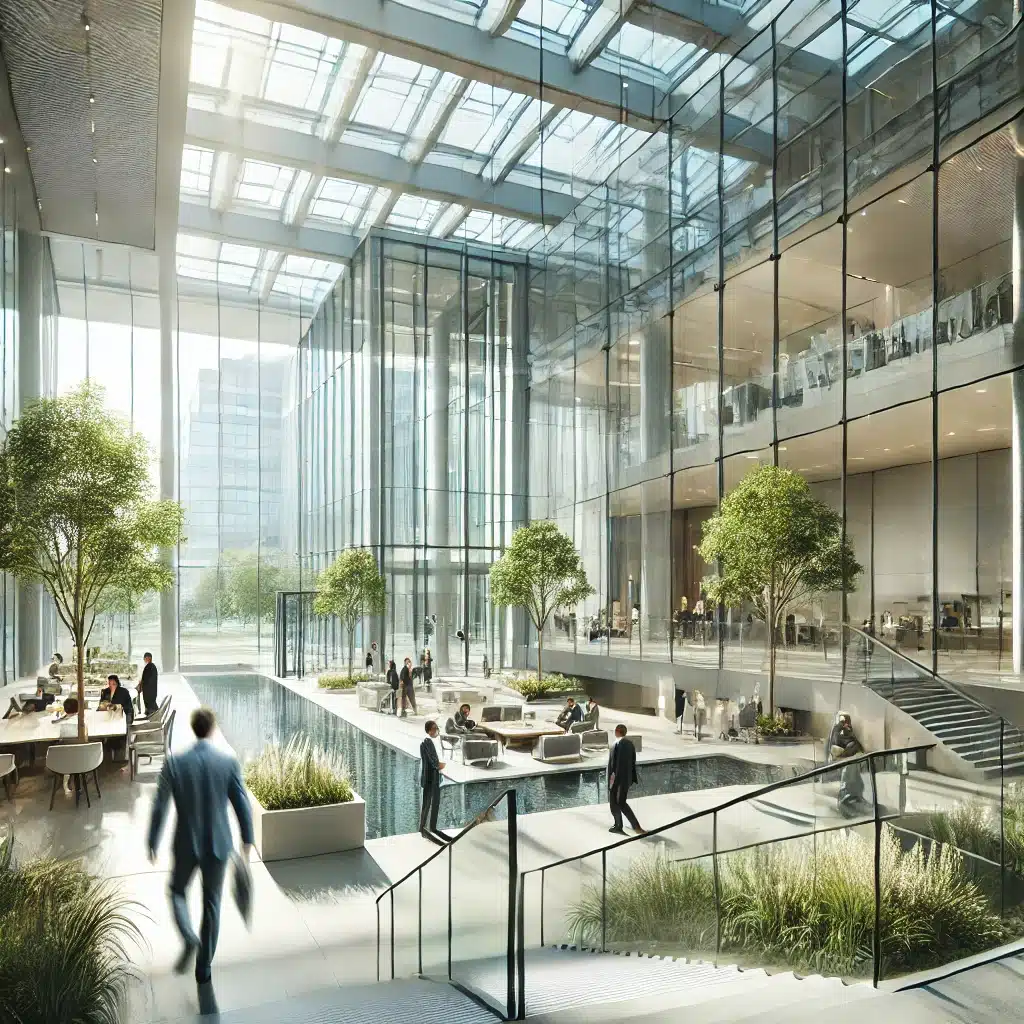 Edificio moderno con vidrio templado y diseño elegante | Acrilfrasa