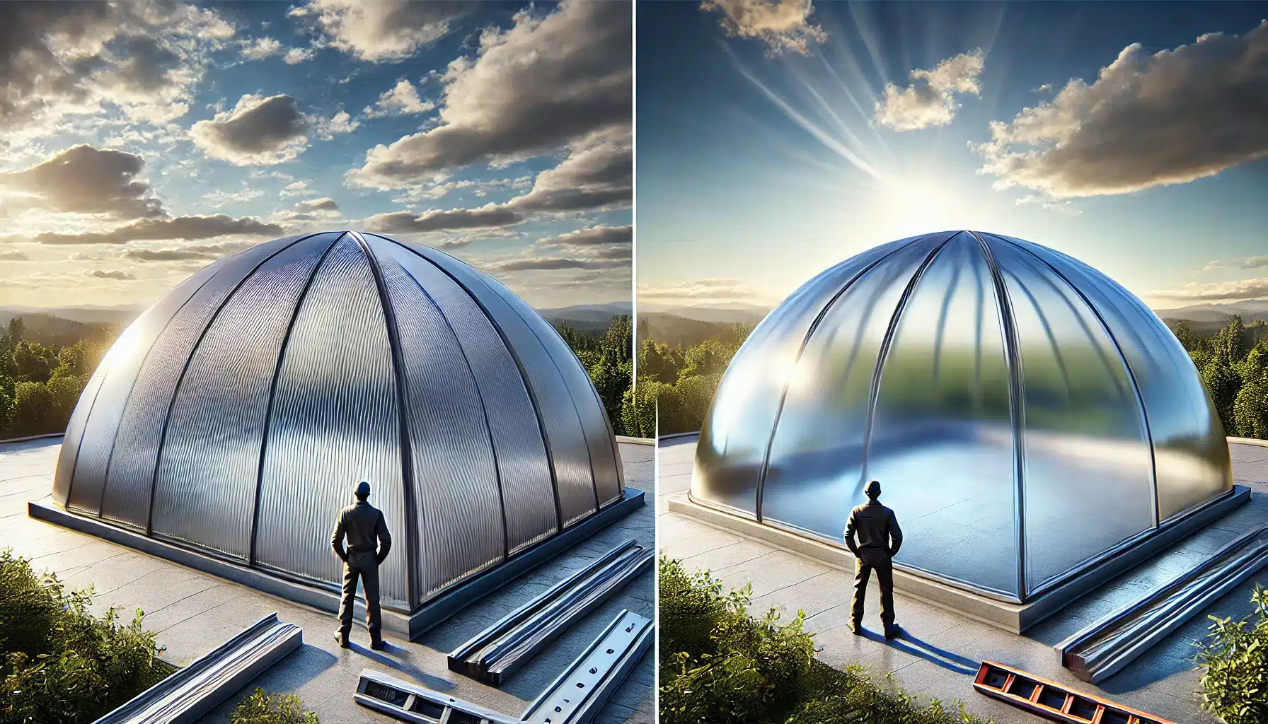 Comparación de domos de policarbonato y acrílico | Acrilfrasa