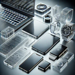 Dispositivos electrónicos modernos como smartphones y laptops hechos de policarbonato transparente. Modificaciones de PC y computadoras portátiles | Acrilfrasa.