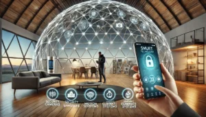 Domo moderno con cámaras de seguridad y sistemas de climatización automatizados | Acrilfrasa