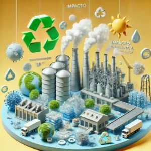 Planta de producción y reciclaje de policarbonatos celular con símbolos ecológicos | Acrilfrasa.