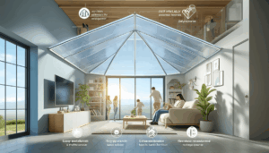Beneficios de los techos: luz natural y eficiencia energética. Junta de perfil con planchas y cintas | Acrilfrasa