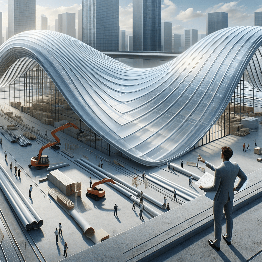 Proyecto de construcción con techo curvo de policarbonatos. Innovaciones tecnológicas el futuro del policarbonato en la construcción | Acrilfrasa.