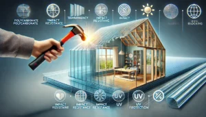 Policarbonato en ventanas y techos, mostrando transparencia y resistencia | Acrilfrasa